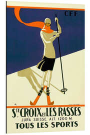 Magnettafel Skifahren in Sainte-Croix