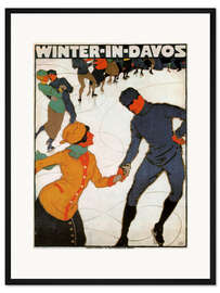 Gerahmter Kunstdruck Winter in Davos