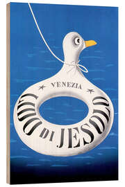 Quadro de madeira Lido di Jesolo, Veneza, Itália - Vintage Travel Collection