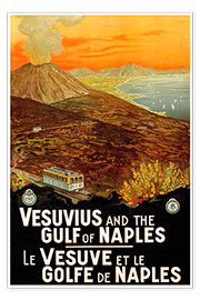 Póster  Italy - Vesuvius and the Gulf of Naples - Vintage Travel Collection