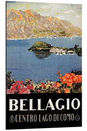 Tableau en aluminium Italie - Bellagio - Vintage Travel Collection