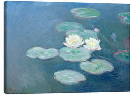 Lærredsbillede  Åkander, aften effekt - Claude Monet