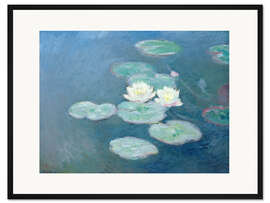 Gerahmter Kunstdruck Seerosen, Abend