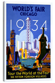 Tableau sur toile Chicago - World's Fair 1934 - Vintage Travel Collection