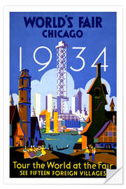 Selvklebende plakat Chicago - World's Fair 1934