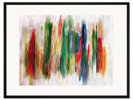 Gerahmter Kunstdruck Farbenfrohe, abstrakte Malerei