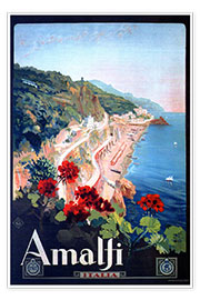 Póster  Amalfi, Italia - Vintage Travel Collection