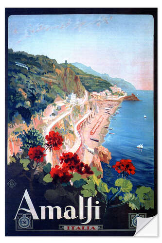 Selvklebende plakat Amalfi, Italia