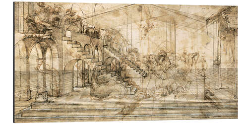 Aluminium print Perspective Study for the background of the Adoration of the Magi