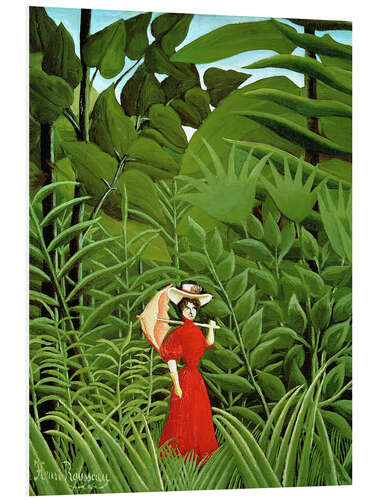 PVC-taulu Woman in red in forest