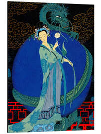 Magnettafel Frau mit einem Drachen