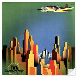 Sticker mural TWA Transcontinental