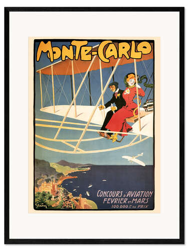 Impression artistique encadrée Vol au-dessus de Monte-Carlo