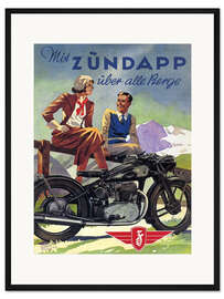 Gerahmter Kunstdruck Mit Zündapp über alle Berge