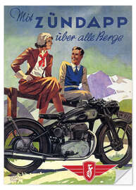 Selvklebende plakat With Zündapp over the hills (German)