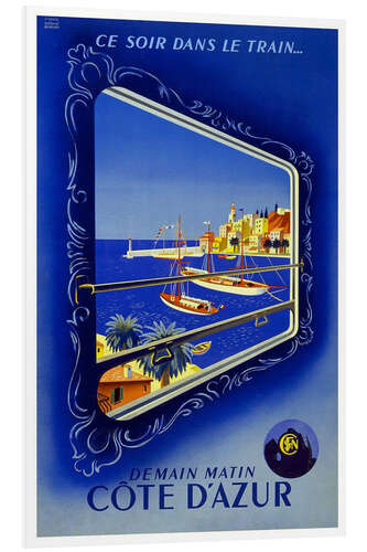 Foam board print By train to the Cote de Azur