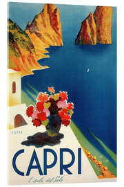Stampa su vetro acrilico  Capri, l&#039;isola del sole - Vintage Travel Collection