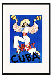 Gerahmter Kunstdruck Besuchen Sie Kuba Maracas