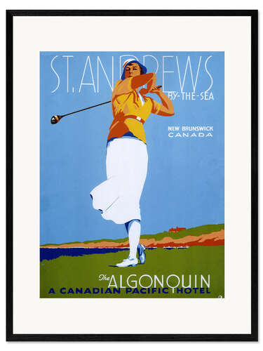 Kunsttryk i ramme St. Andrews - Golf