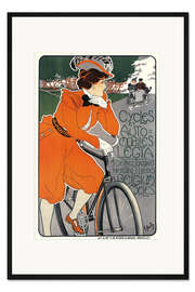 Gerahmter Kunstdruck Fahrräder und Automobile