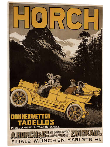 Tableau en verre acrylique Voirture Horch - Donnerwetter tadellos