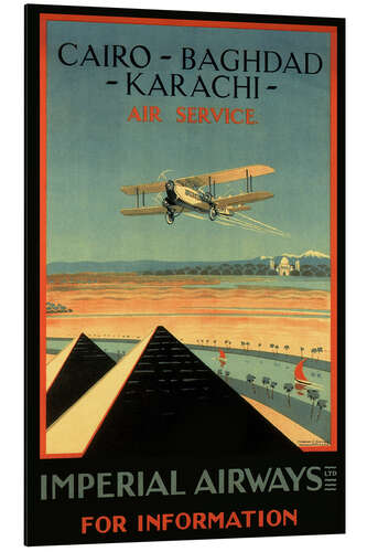 Quadro em alumínio Imperial Airways - Cairo to Karachi