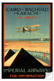 Selvklebende plakat Imperial Airways - Cairo to Karachi