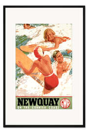 Gerahmter Kunstdruck Newquay on the Cornish Coast