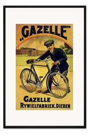 Gerahmter Kunstdruck Gazelle Rywielen Fahrrad