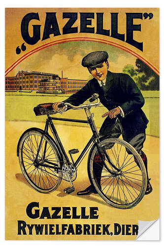 Selvklebende plakat Gazelle Rywielen Bicycle