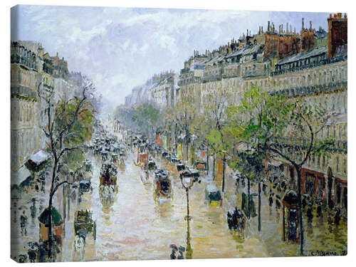 Lerretsbilde Boulevard Montmartre, Spring Rain