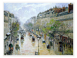 Poster  Boulevard Montmartre, Frühlingsregen - Camille Pissarro
