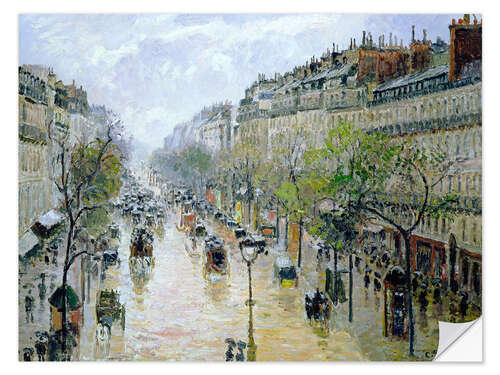 Selvklebende plakat Boulevard Montmartre, Spring Rain