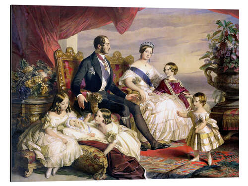 Tableau en aluminium La reine Victoria et le prince Albert avec cinq de leurs enfants