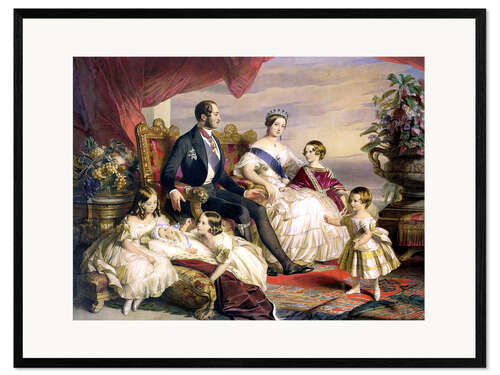 Ingelijste kunstdruk Queen Victoria and Prince Albert with Five of the Their Children