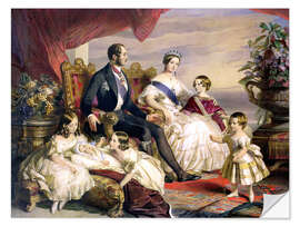 Selvklæbende plakat Queen Victoria and Prince Albert with Five of the Their Children