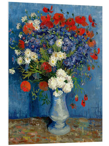 Foam board print Vase with Cornflowers and Poppies