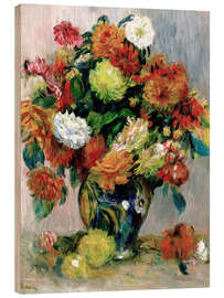 Wood print Vase of Flowers I