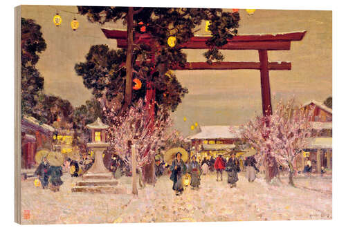 Tableau en bois Vue du sanctuaire shinto, vers 1889