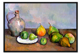 Gerahmter Kunstdruck Krug und Obst