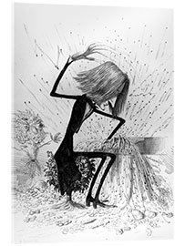 Obraz na szkle akrylowym Franz Liszt at the piano - caricature - French School