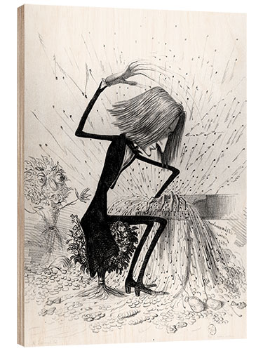 Puutaulu Franz Liszt at the piano - caricature