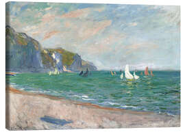 Canvas-taulu  Boats under the cliffs of Pourville - Claude Monet
