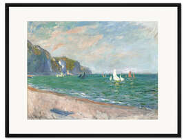 Gerahmter Kunstdruck Boote unter den Klippen von Pourville