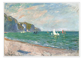 Poster  Boote unter den Klippen von Pourville - Claude Monet