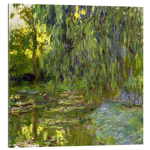 Tableau en plexi-alu Saule pleureur et bassin aux nymphéas à Giverny