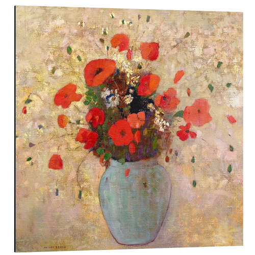 Stampa su alluminio Vase of poppies