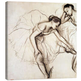 Canvastavla  Two dancers resting - Edgar Degas