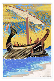 Wall print  The ship Odysseus&#039; - Francois-Louis Schmied