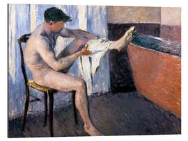 Magnettafel Mann trocknet sich ab